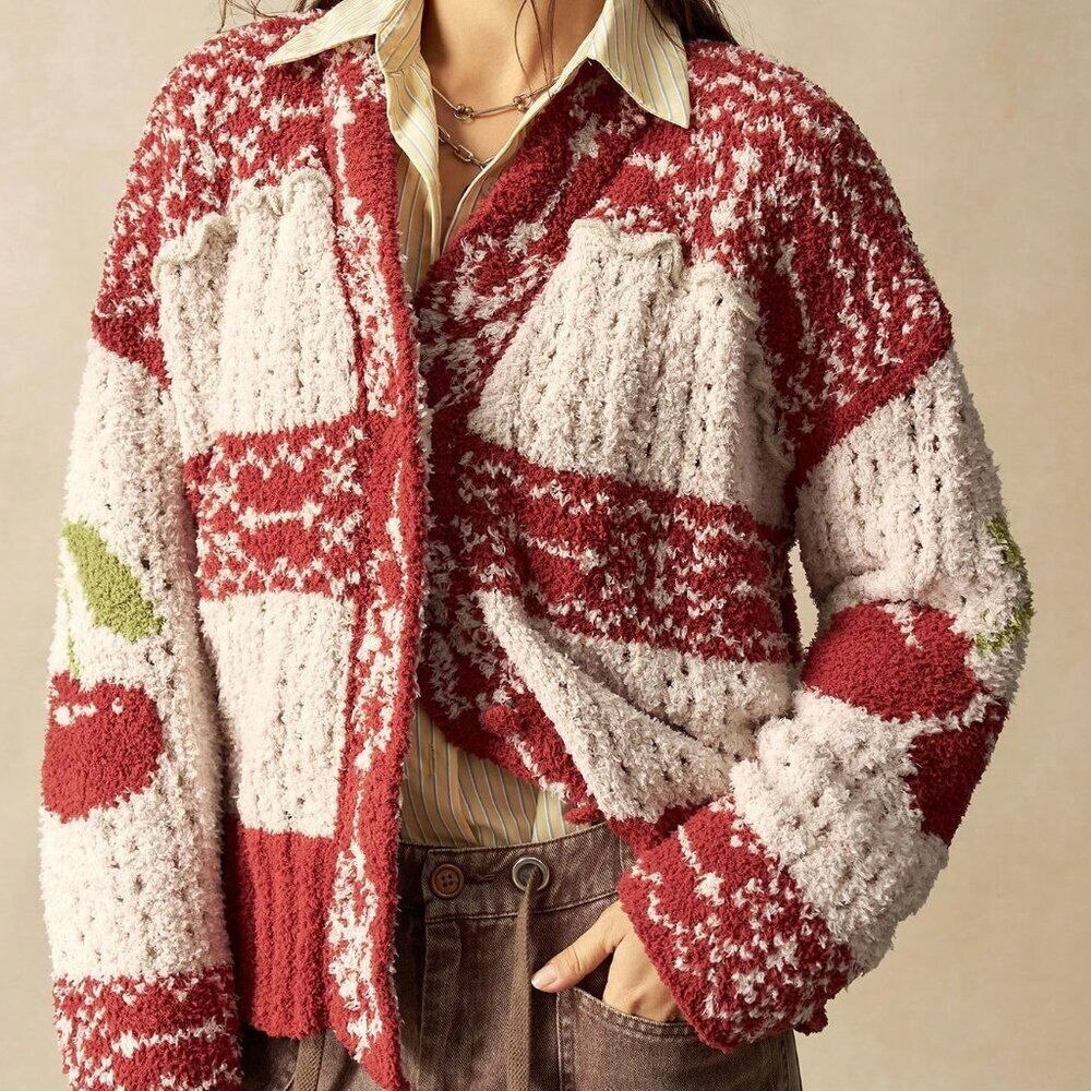 Multicolor Casual Women's Christmas Boho Cardigan - Picture 7 of 10